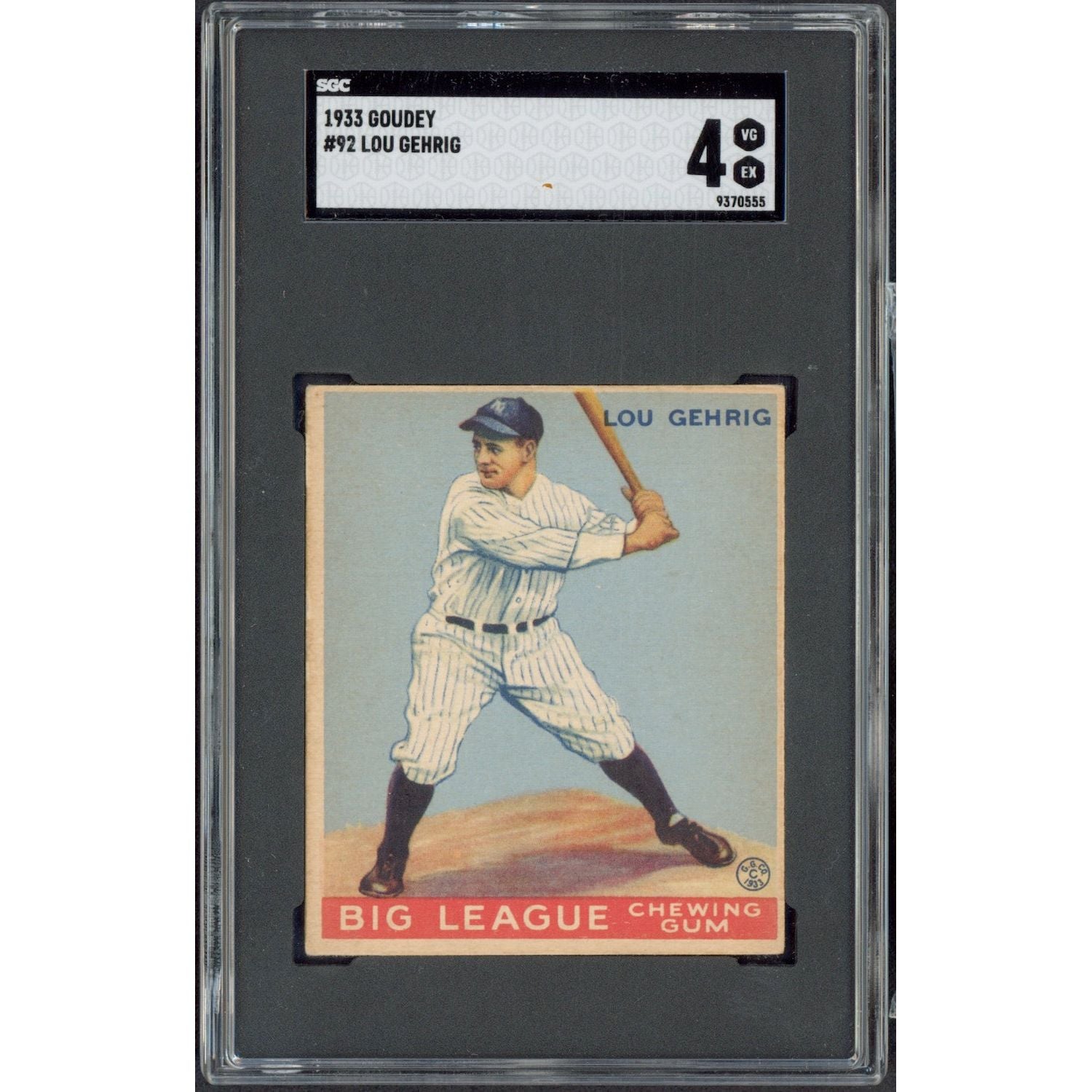 1933 Goudey Lou Gehrig #92 SGC VG/EX 4