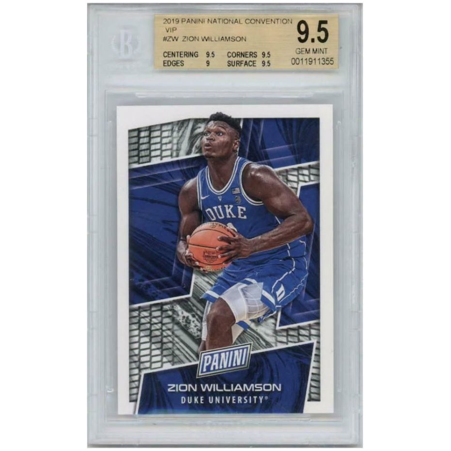 ZION WILLIAMSON 2019-20 Duke Blue Devils Panini VIP Card BECKETT 9.5