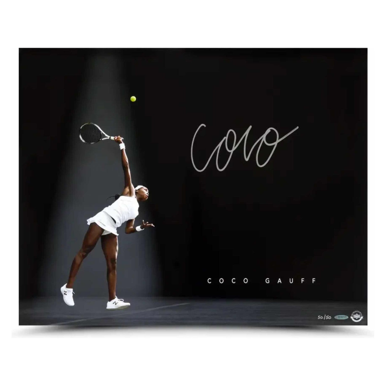 COCO GAUFF Autographed “With Power” 20x16 Photo UDA