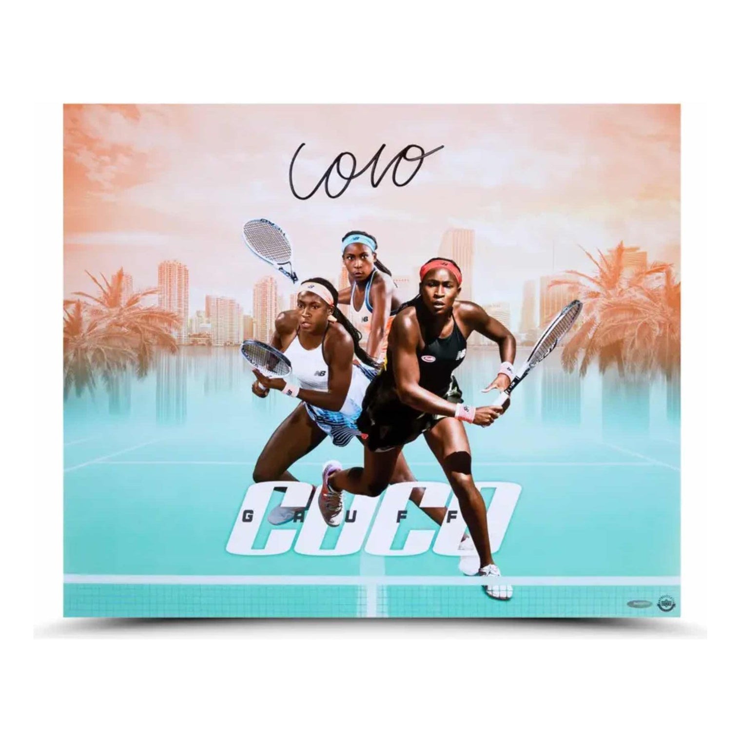 COCO GAUFF Autographed “Game, Set, Match” 24x20 Photo UDA