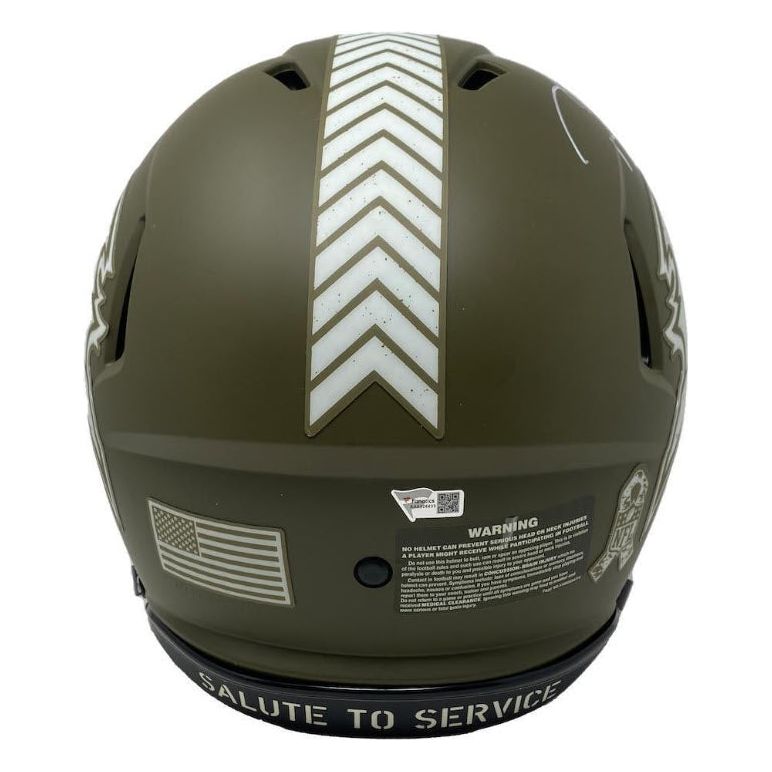 TOM BRADY Autographed Buccaneers STS Speed - Army - Authentic Helmet FANATICS