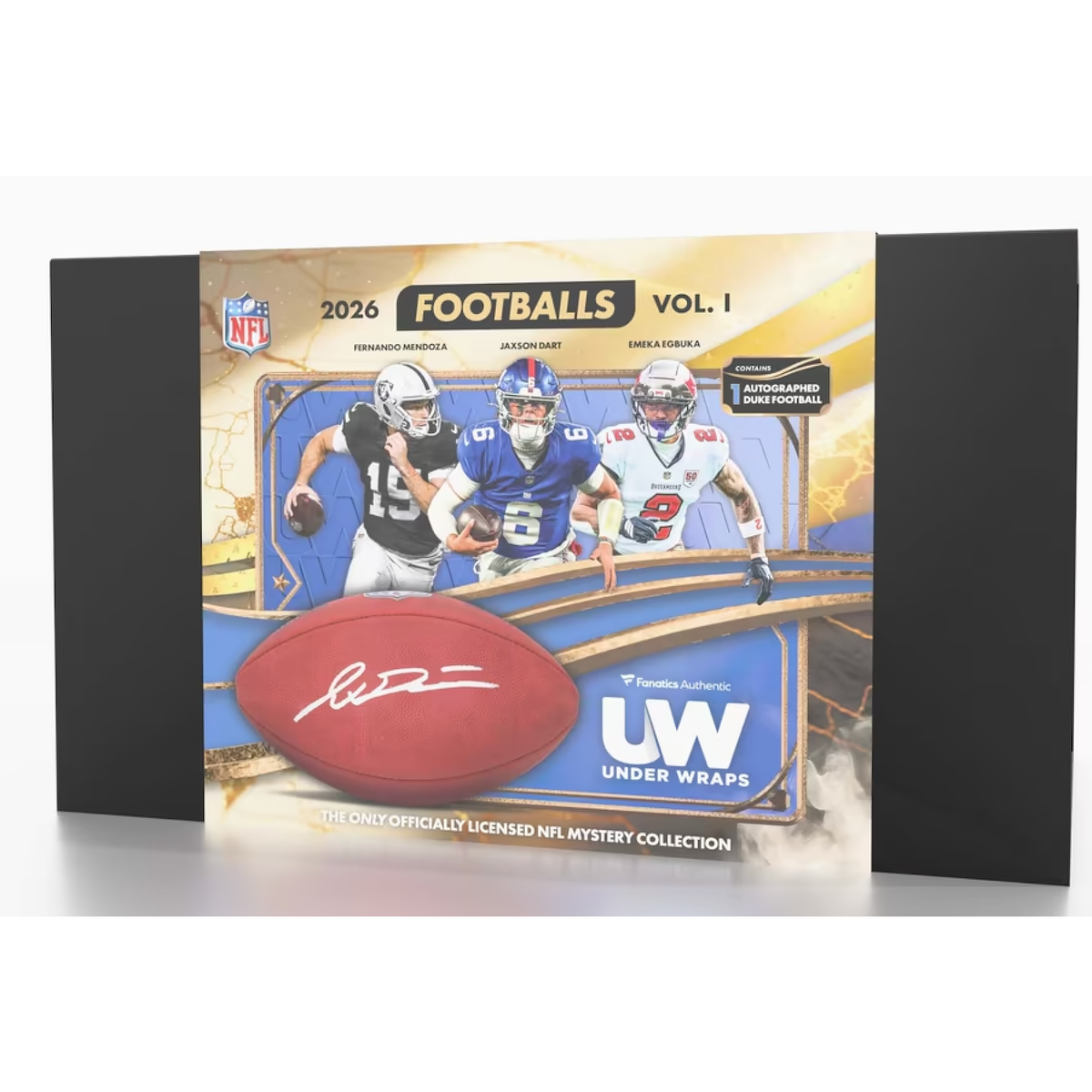 2026 Under Wraps Autographed NFL Football (Brady, Burrow, Mendoza) Fanatics