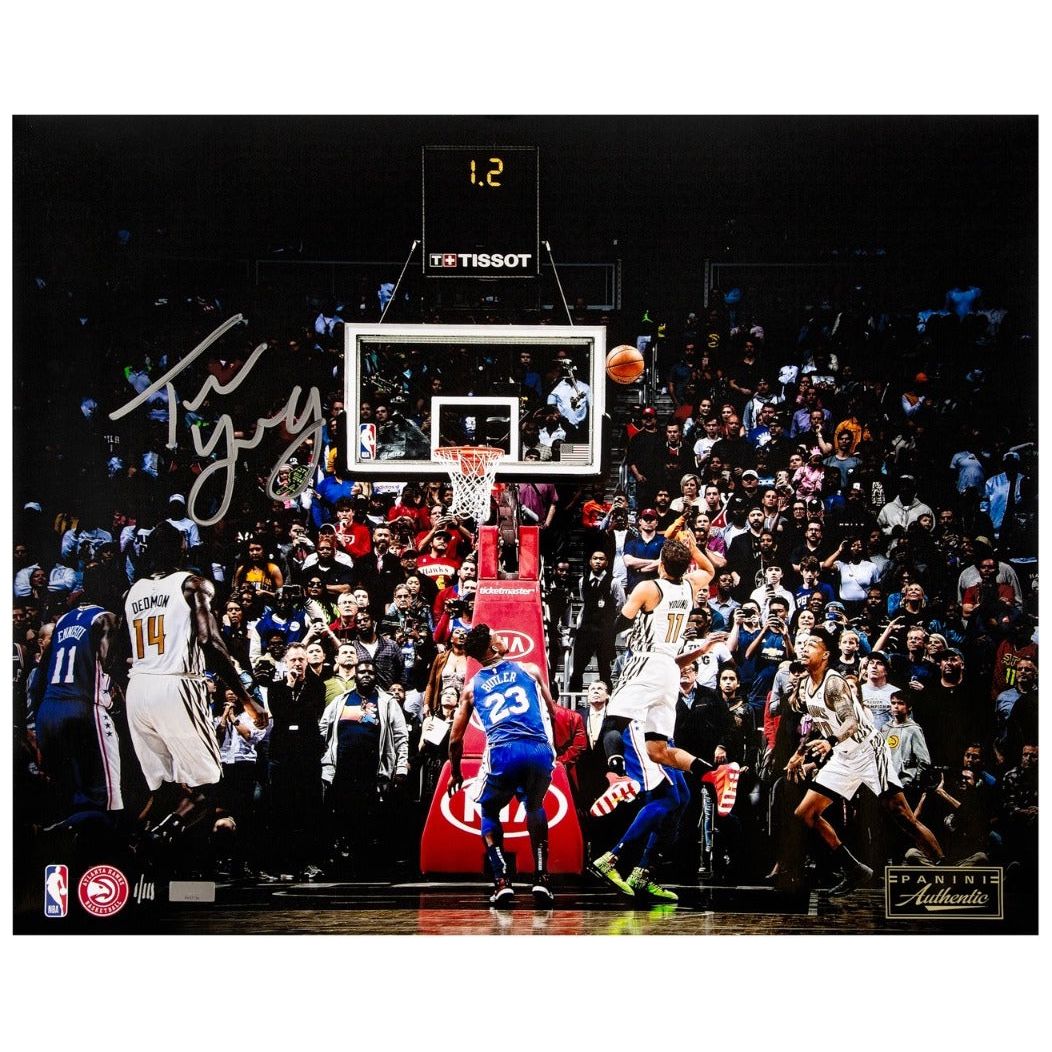 TRAE YOUNG Autographed Atlanta Hawks "Game Winner" 16" x 20" Photo PANINI LE 111