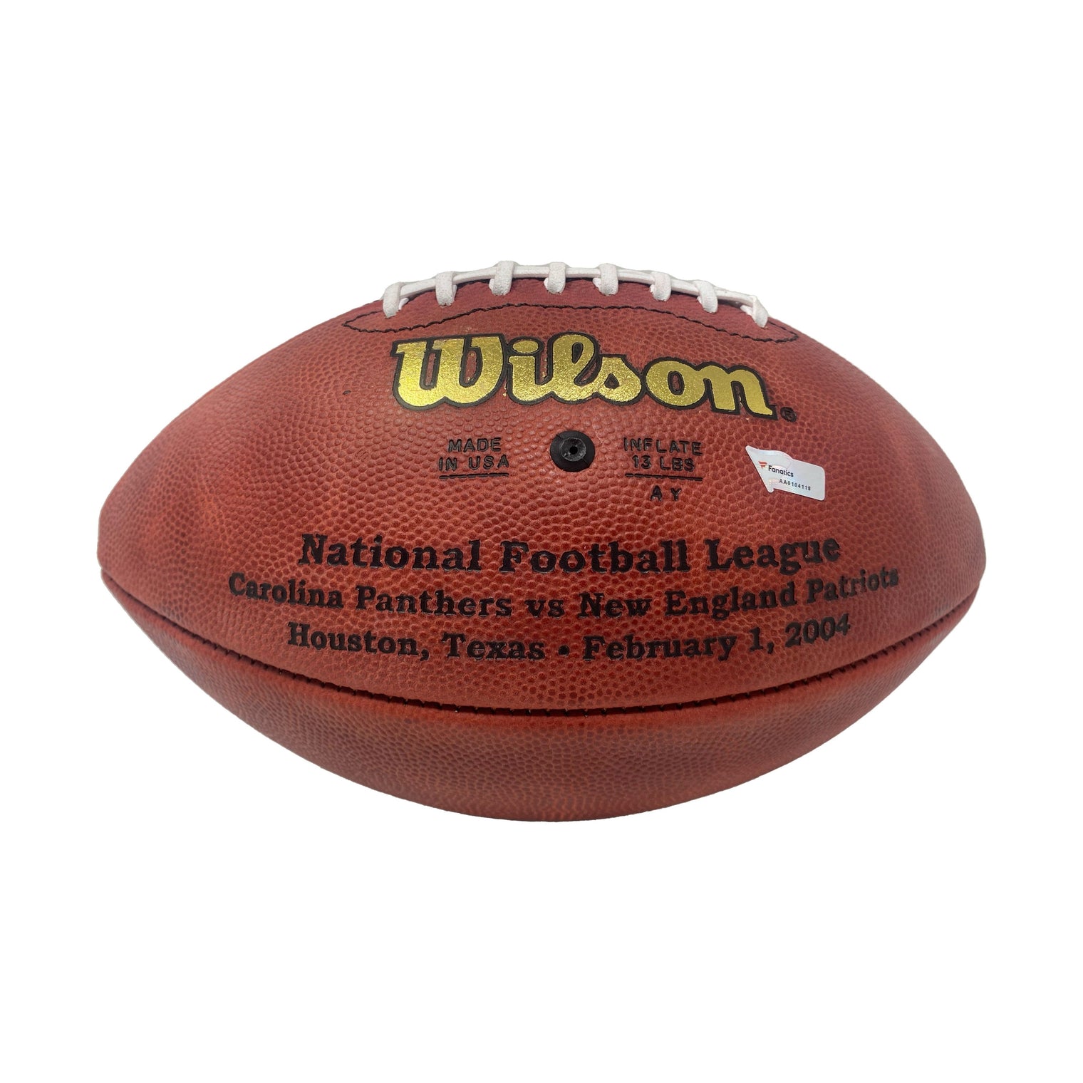 TOM BRADY Autographed New England Patriots Super Bowl XXXVIII Pro Football FANATICS