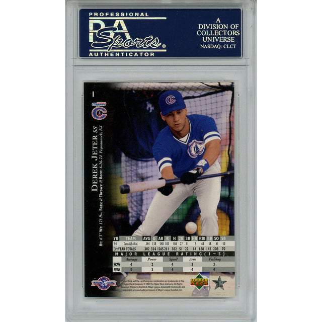 DEREK JETER Autographed New York Yankees 1995 Minor League RC #1 UD Card PSA/DNA