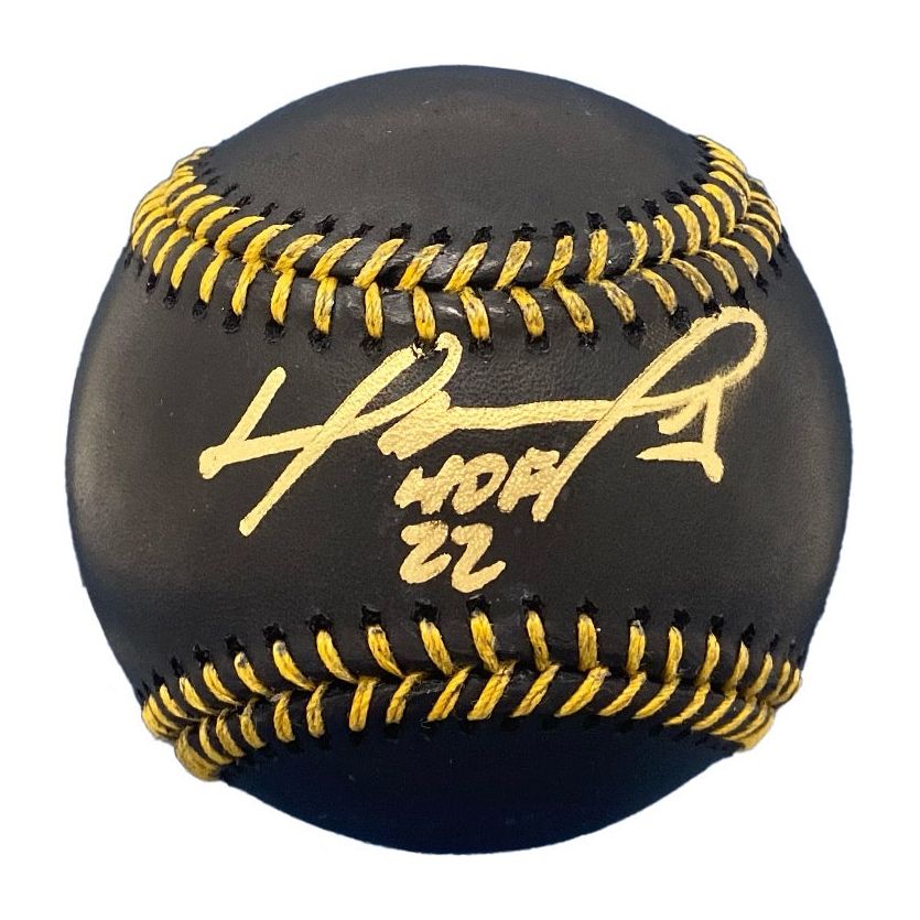 DAVID ORTIZ Boston Red Sox Autographed Black Leather Baseball with "HOF 22" Inscription FANATICS