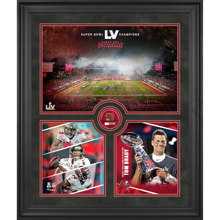 TAMPA BAY BUCCANEERS Super Bowl LV Champs 20" x 24" GU Football Collage LE 500