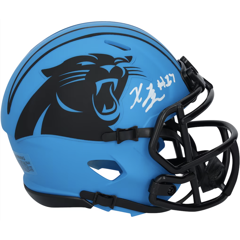 Xavier Legette Autographed Carolina Panthers 'RAVE' Mini Speed Helmet Fanatics