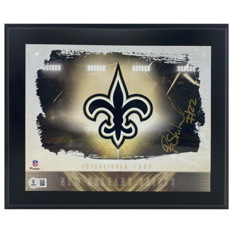 Rashid Shaheed Autographed New Orleans Saints Team Logo Plaque Beckett