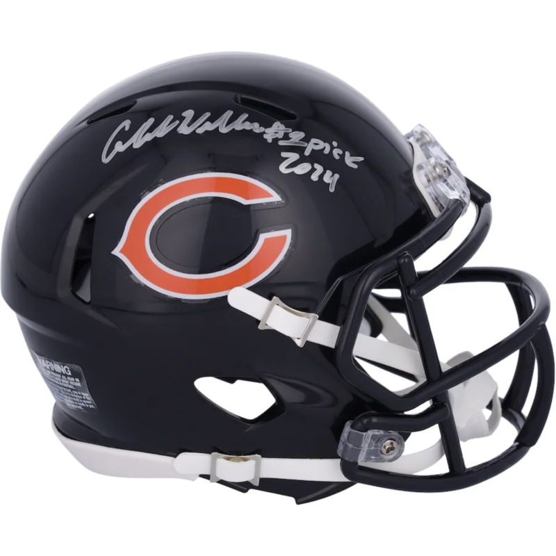 Caleb Williams Autographed "#1 Pick 2024" Chicago Bears Mini Speed Helmet Fanatics