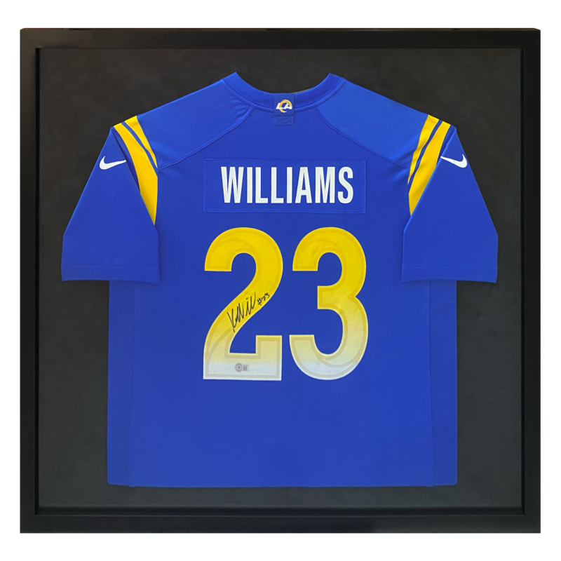 Kyren Williams Autographed Nike Los Angeles Rams Framed Blue Jersey Beckett