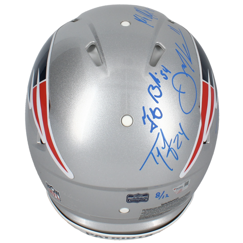 Tom Brady, Gronkowski, Edelman +4 Signed New England Patriots Speed Helmet Fanatics LE 8/12