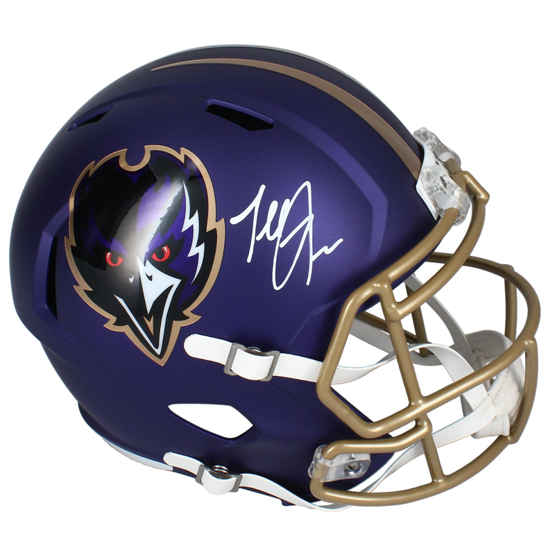 Terrell Suggs Autographed Baltimore Ravens 2024 Alternate Full Size Speed Helmet Beckett