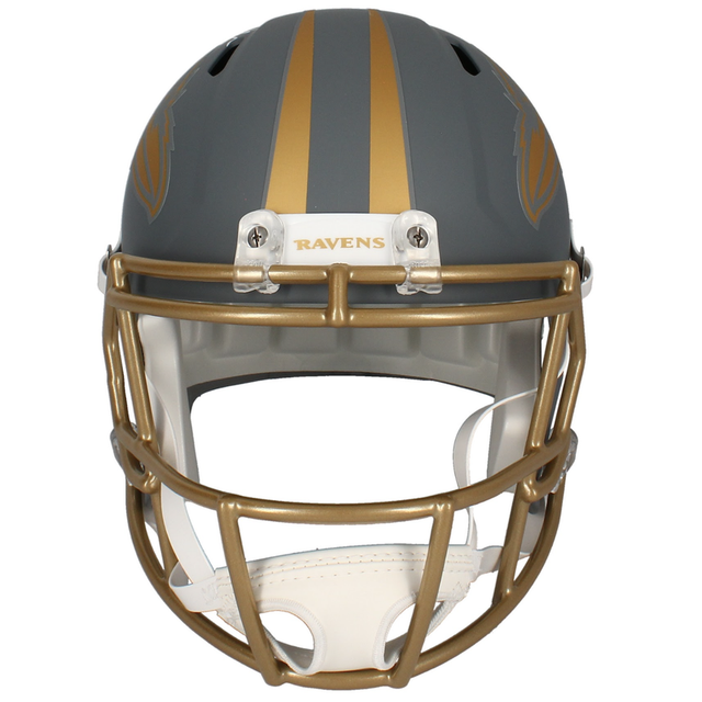 Terrell Suggs Autographed Ravens Full Size 'Slate' Speed Helmet Beckett