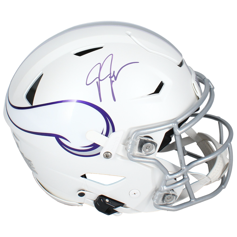 Justin Jefferson Autographed Vikings 2024 Alt. Speedflex Helmet Beckett