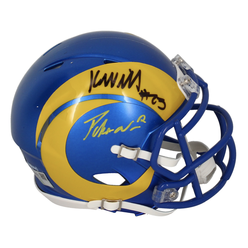 Puka Nacua / Kyren Williams Autographed Rams Mini Speed Helmet Beckett
