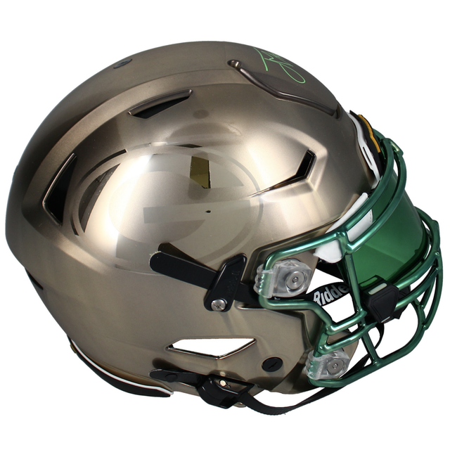 Jordan Love Autographed Green Bay Packers Custom Chrome Inlay SpeedFlex Helmet Beckett