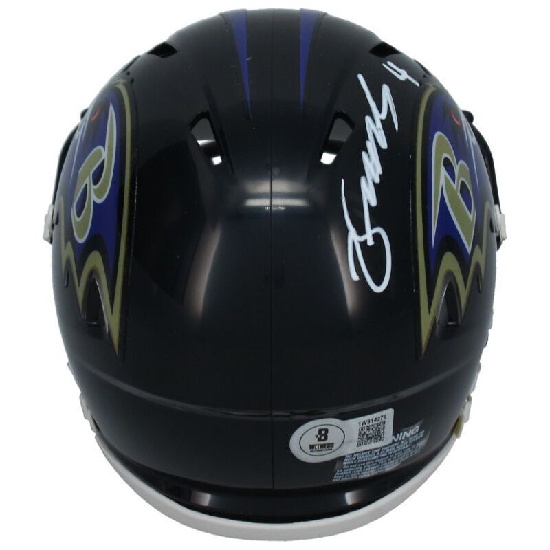 Zay Flowers Autographed Baltimore Ravens Mini Speed Helmet Beckett