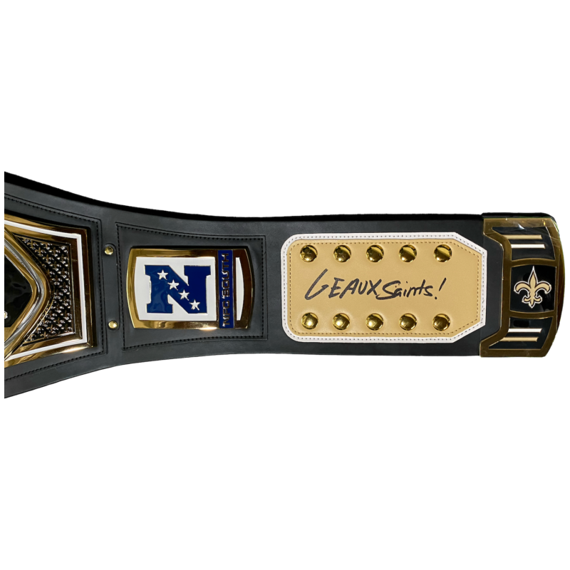 Rashid Shaheed Autographed New Orleans Saints "Geaux Saints!" Championship Title Belt Beckett
