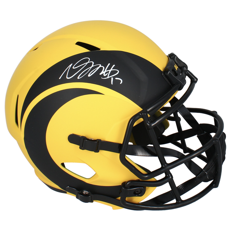 Davante Adams Autographed Los Angeles Rams RAVE Full Size Speed Helmet Fanatics