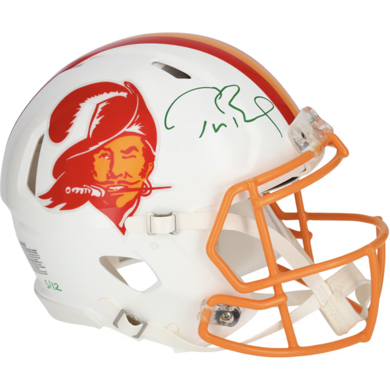 Tom Brady Autographed (Green) Authentic Buccaneers Helmet Fanatics LE 12