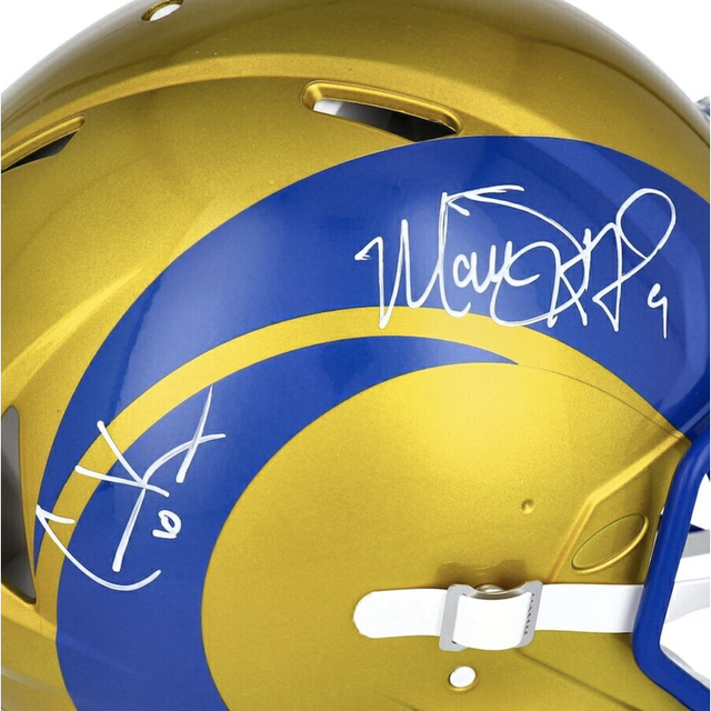 Matthew Stafford / Cooper Kupp Autographed Rams Flash Authentic Helmet Fanatics