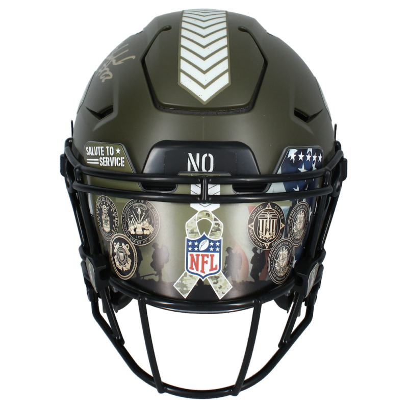 Rashid Shaheed Autographed New Orleans Saints STS Speedflex Helmet w/ Military Visor Beckett