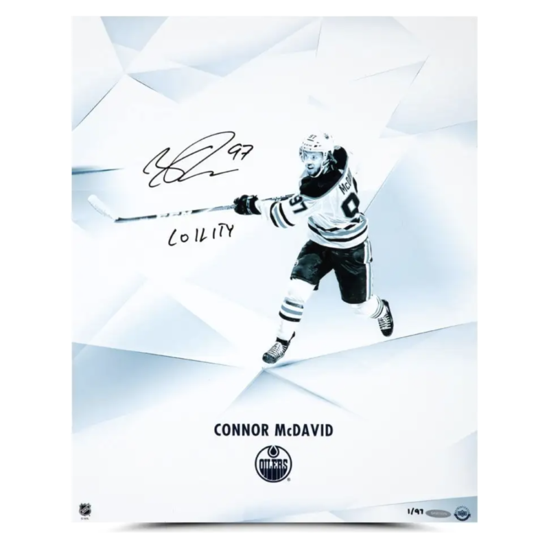 Connor McDavid Autographed Edmonton Oilers Clarity "LOILITY" 16" x 20" Photograph UDA LE 97
