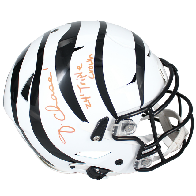 Ja'Marr Chase Autographed Bengals "24 Triple Crown" Speedflex Helmet Beckett