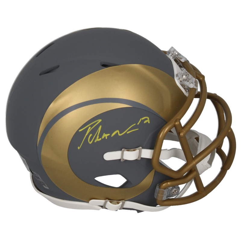 Puka Nacua Autographed Rams 'Slate' Mini Speed Helmet Fanatics