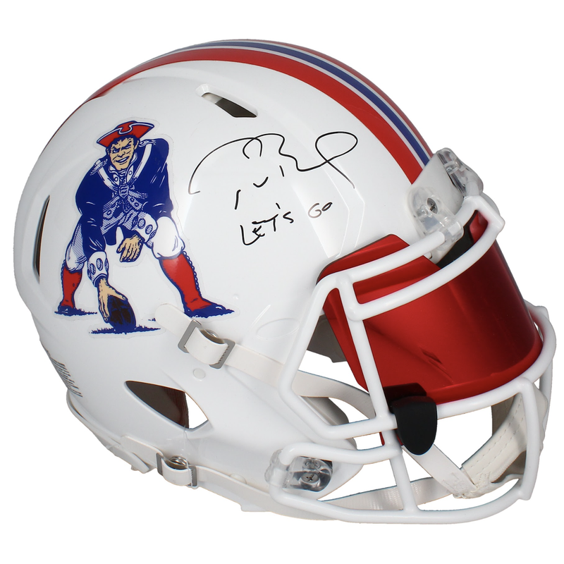 Tom Brady Autographed "Let's Go" Authentic Patriots TB Helmet Fanatics LE 12