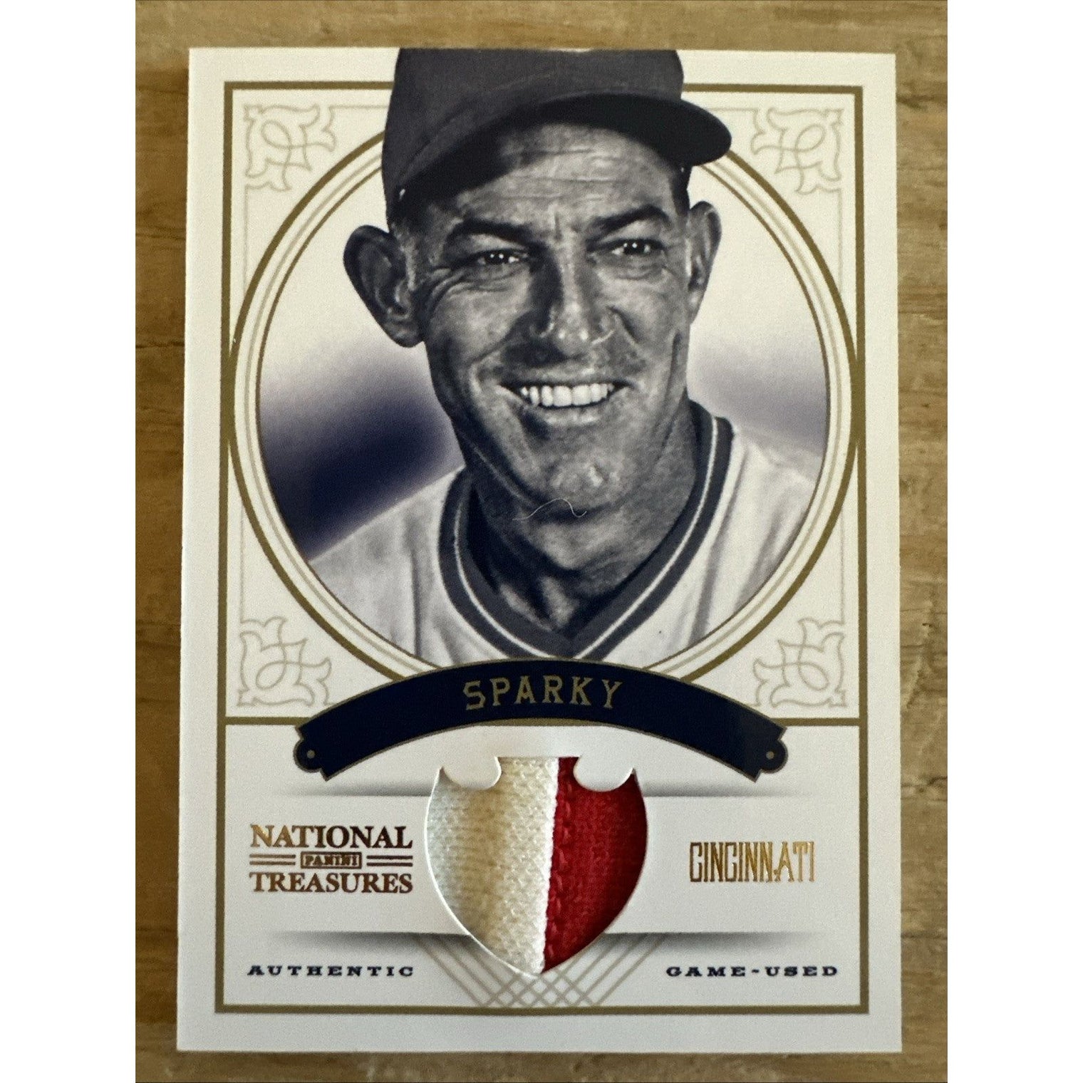 2012 Panini National Treasures Prime 22/25 Sparky Anderson Cincinnati Reds #97 HOF Game Used