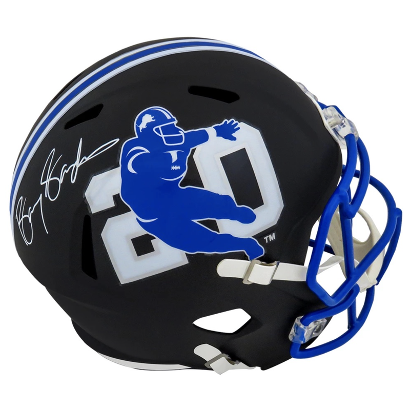Barry Sanders Autographed Lions Barry Sanders Logo Full Size Helmet Schwartz