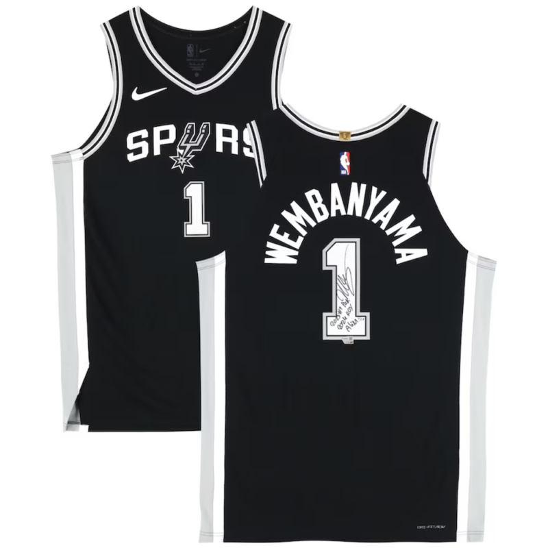 Victor Wembanyama Autographed San Antonio Spurs Authentic Black Nike Jersey Fanatics LE 25