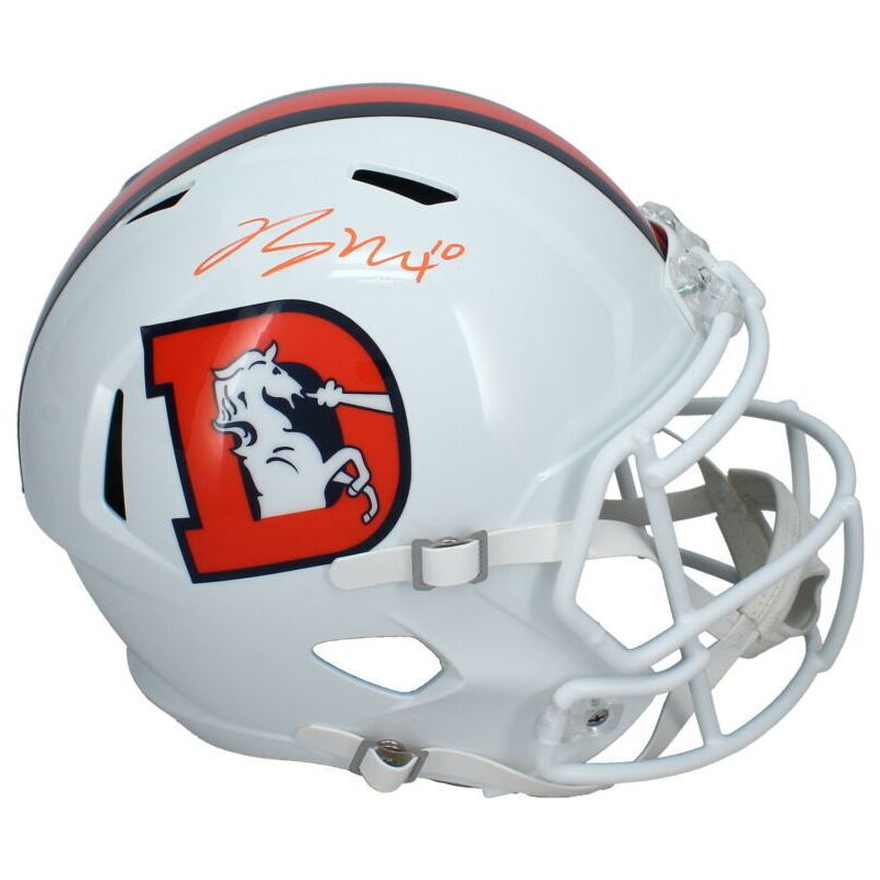 Bo Nix Autographed Denver Broncos 2023 Alternate Full Size Speed Helmet Beckett