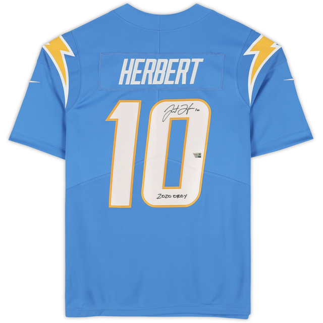 Justin Herbert Autographed Los Angeles Chargers "2020 OROY" Nike Limited Jersey Fanatics