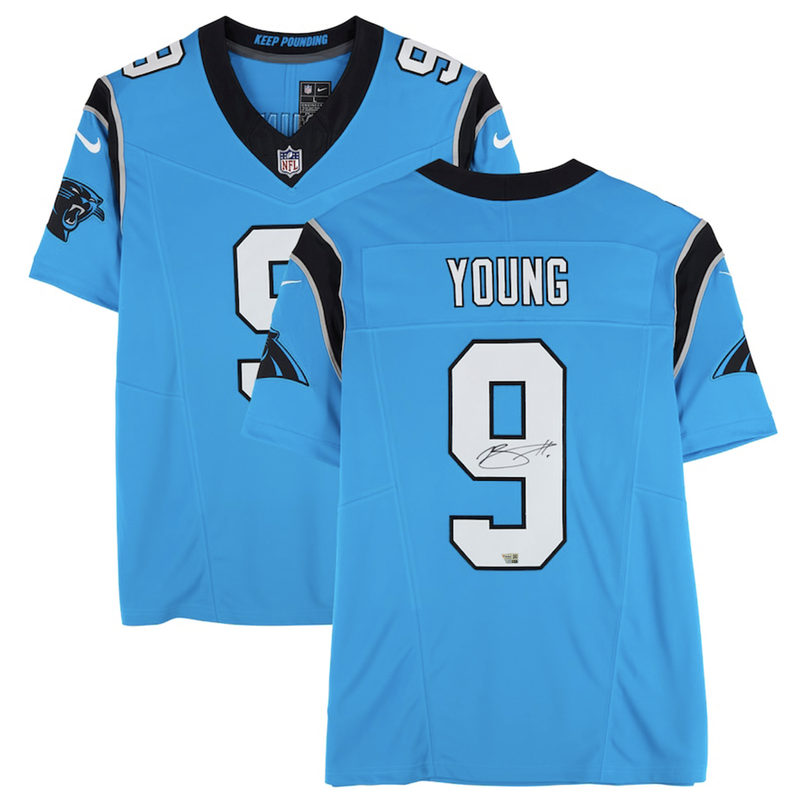 Bryce Young Autographed Carolina Panthers Nike Fuse Blue Limited Jersey Fanatics