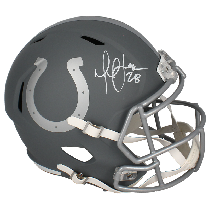 Marshall Faulk Autographed Colts 'Slate' Full Size Speed Helmet Beckett