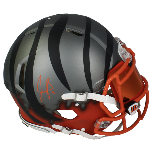 Joe Burrow Autographed Bengals Custom Drip Authentic Helmet w/ Visor Fanatics