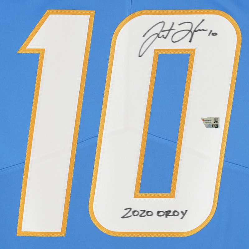 Justin Herbert Autographed Los Angeles Chargers "2020 OROY" Nike Limited Jersey Fanatics