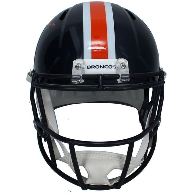 Bo Nix Autographed Denver Broncos 2023 Color Rush Full Size Speed Helmet Beckett