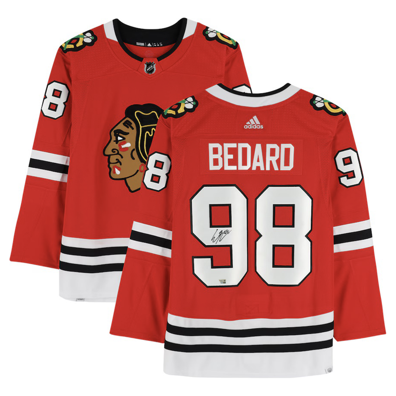 Connor Bedard Autographed Blackhawks Authentic Adidas Red Jersey Fanatics