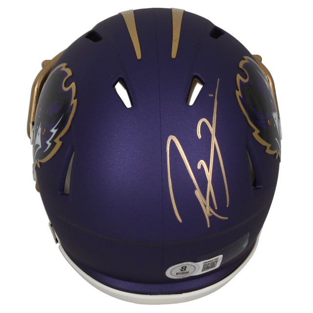 Ray Lewis Autographed Baltimore Ravens 2024 Alternate Mini Speed Helmet Beckett
