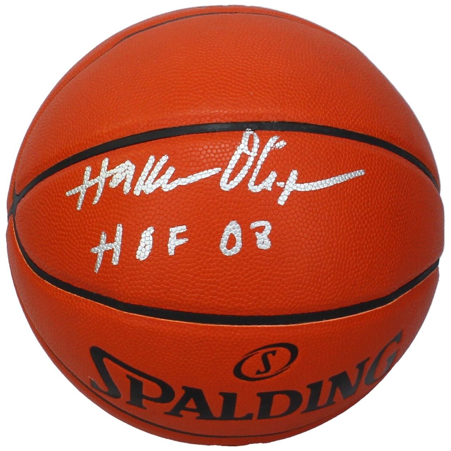 Hakeem Olajuwon Autographed "HOF 08" Spalding I/O Basketball Beckett