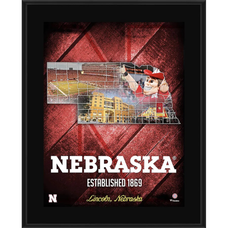 Nebraska Huskers 10.5" x 13" 2018 Sublimated State Plaque Fanatics