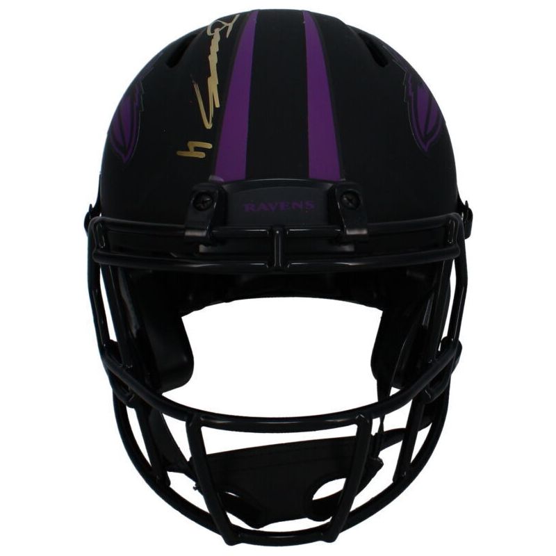 Zay Flowers Autographed Baltimore Ravens Eclipse Authentic Speed Helmet JSA