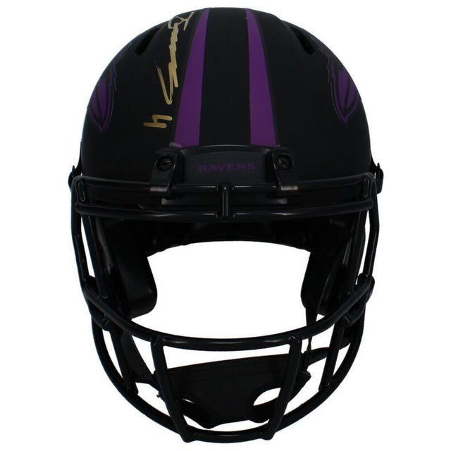 Zay Flowers Autographed Baltimore Ravens Eclipse Authentic Speed Helmet JSA