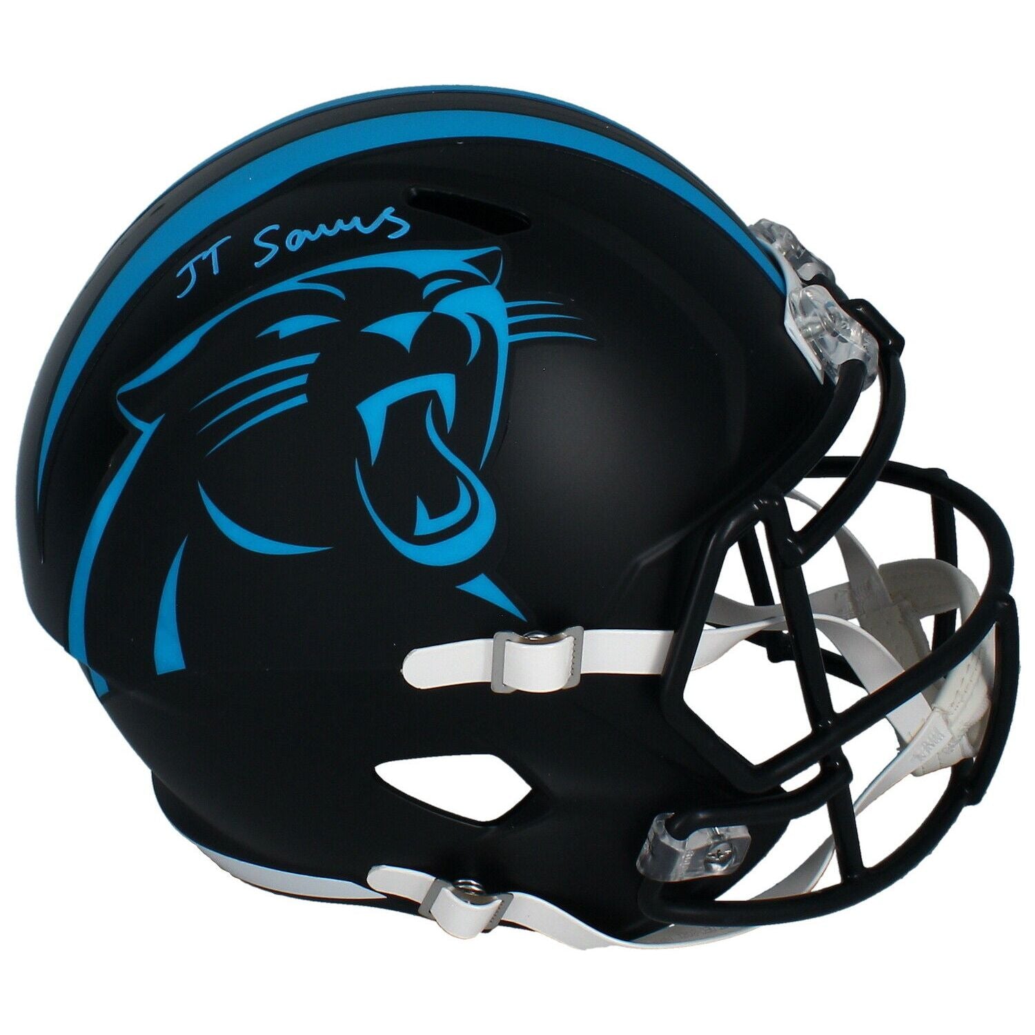 Ja'Tavion Sanders Autographed Carolina Panthers Alternate Full Size Speed Helmet Beckett