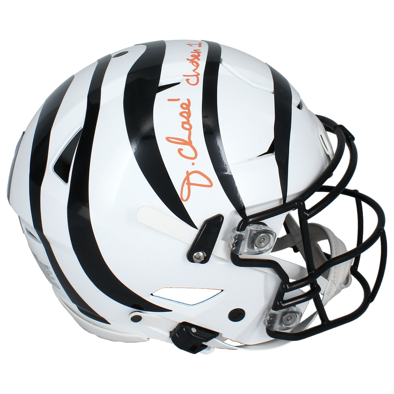Ja'Marr Chase Autographed "Chosen 1" Alternate Bengals Speedflex Helmet Beckett