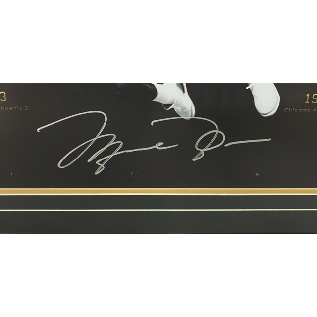 Michael Jordan Autographed Bulls "City of Rings Silver" Photograph UDA LE 23/123